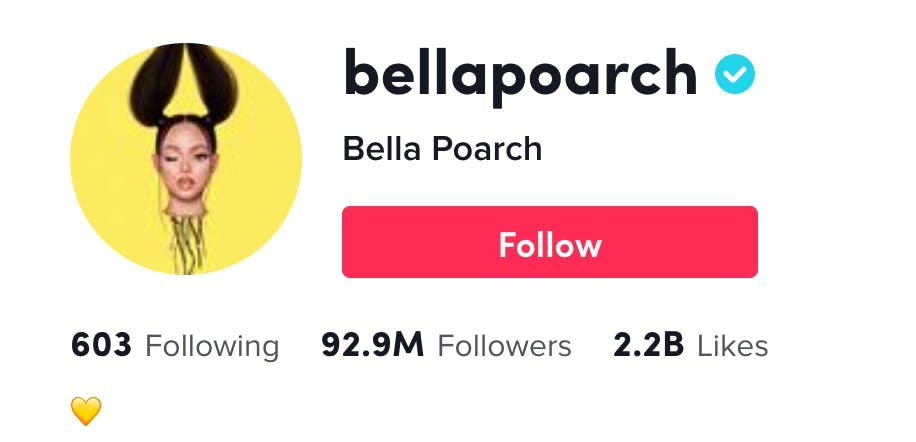 Bella Poarch TikTok profile