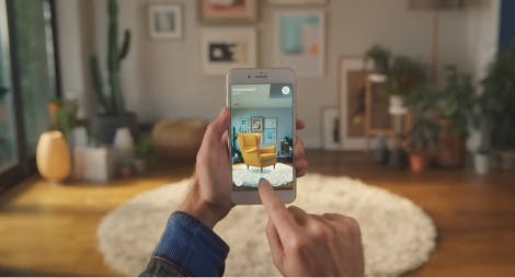 Using augmented reality to choose furniture.