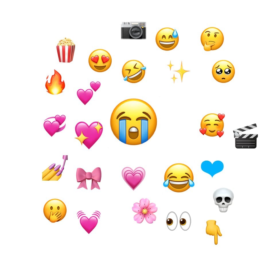 An emoji cloud showing the top emojis used in the Barbie Twitter conversation.