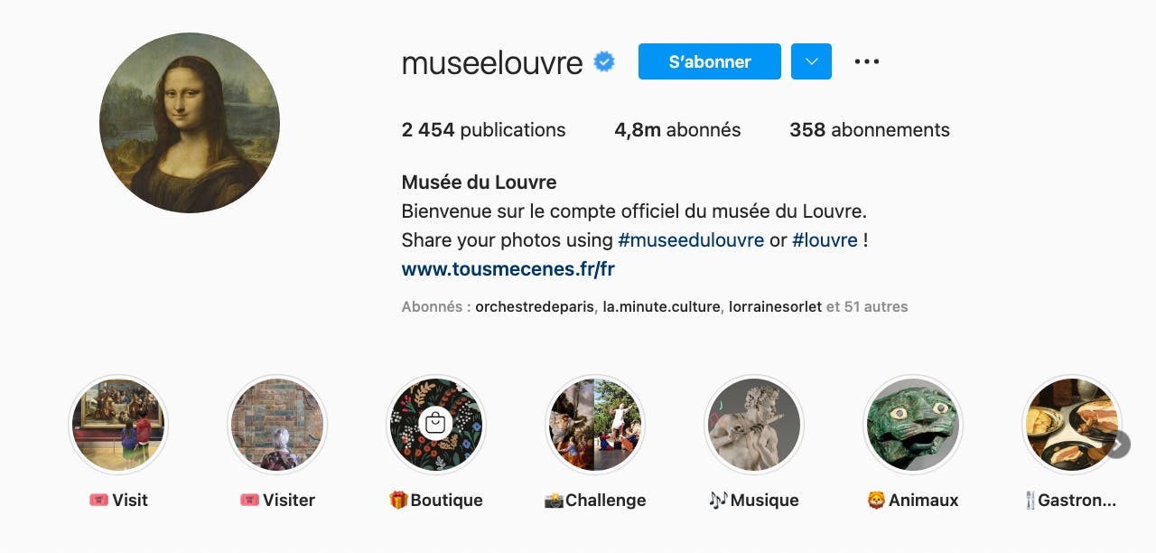 Photo de profil Instagram du Musée du Louvre