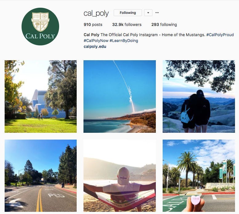 Cal Poly Instagram feed 