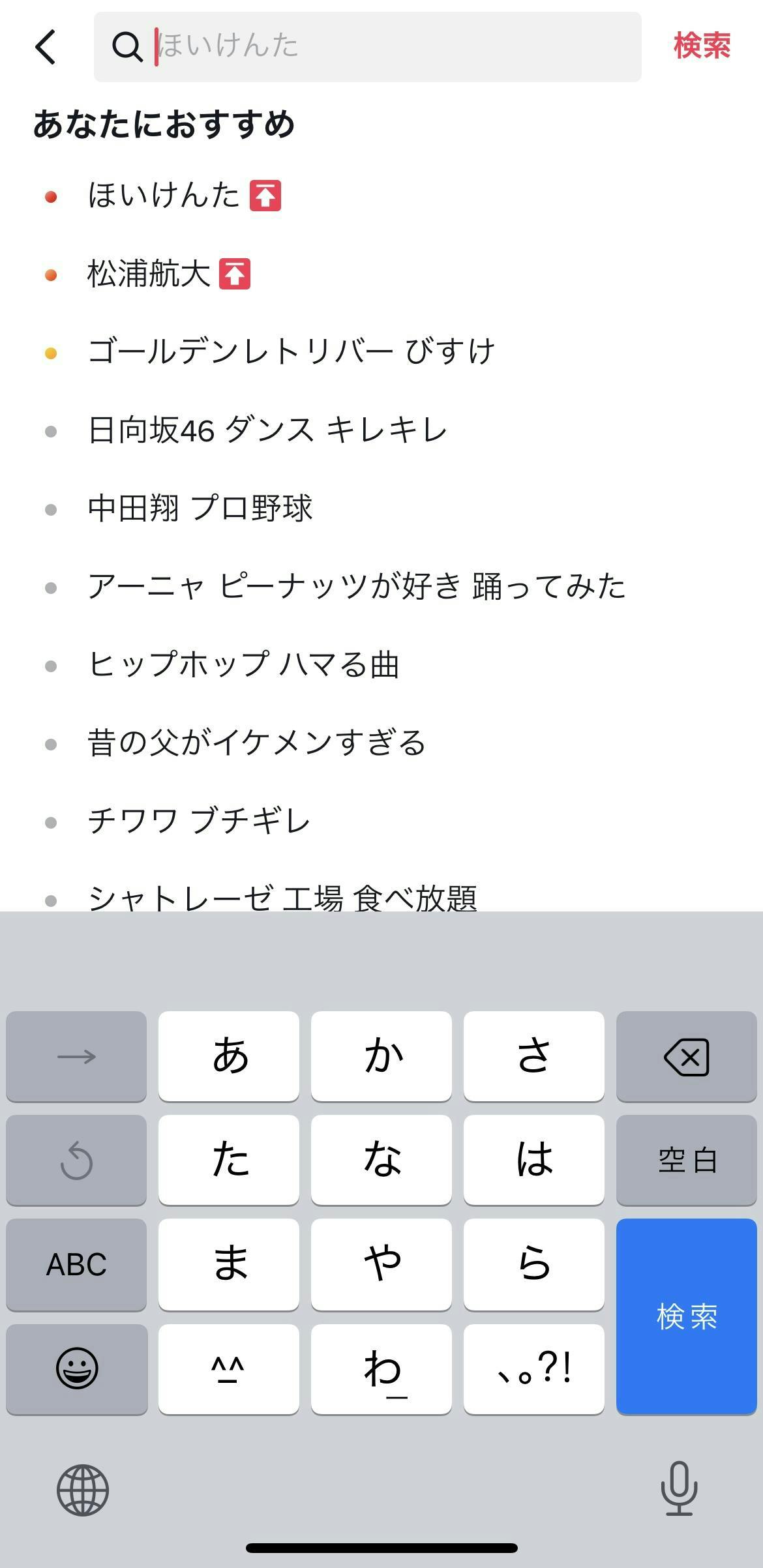TikTok search screen