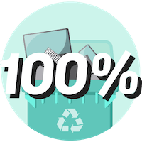 100% recycling icon