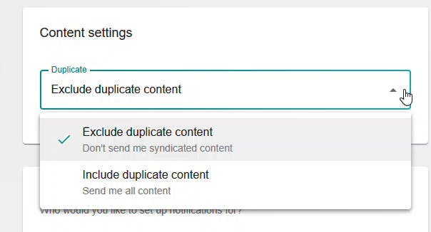 Duplicate content every mention alert