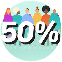 50% icon for diversity