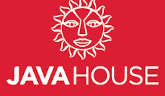 red and white java house logo