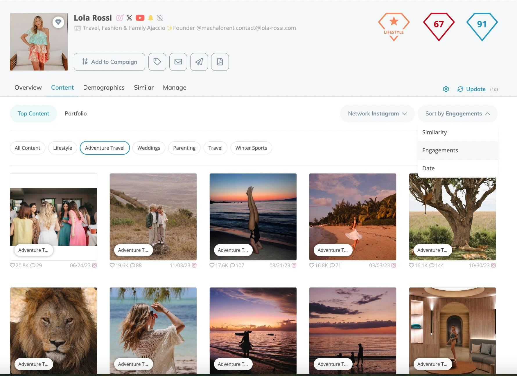 Klear: Vet Influencer Content Using Topic Filters