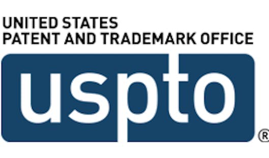 United States Patent and Trademark Office logo for a Meltwater customer story