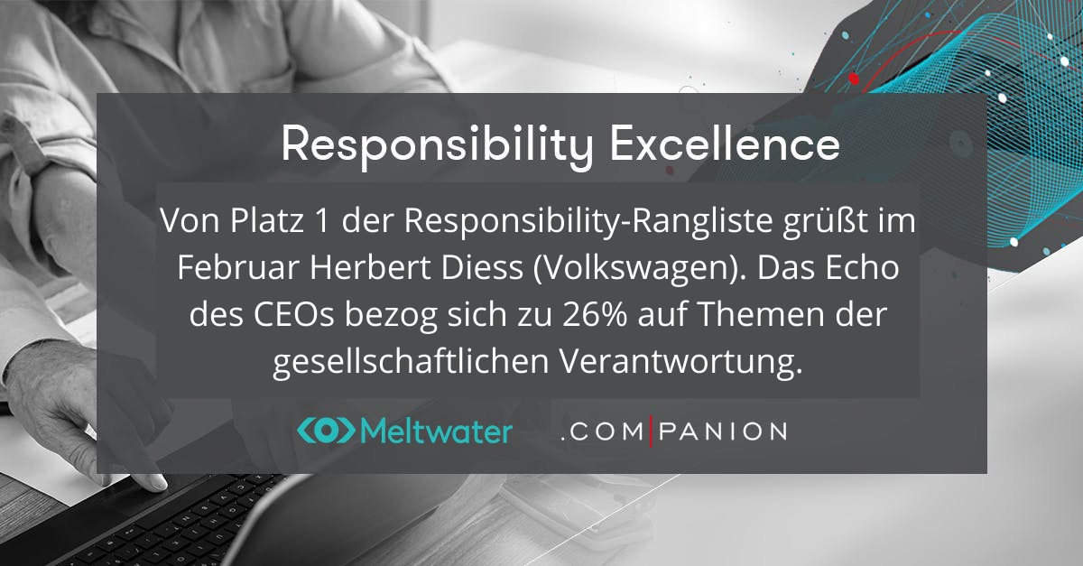 Meltwater und .companion CEO Echo im März. Der Gewinner der Responsibilty Excellence ist Herbert Diess, Volkswagen