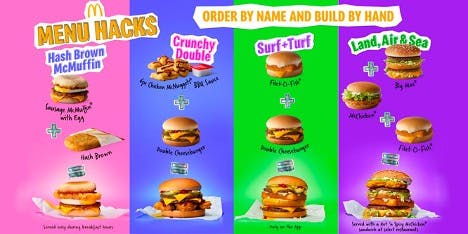 McDonald's Menu hacks campaign