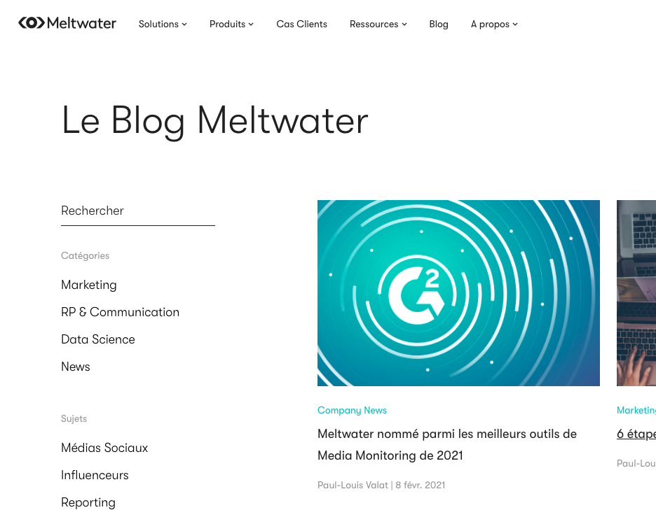 Vous pouvez voir un screenshot du blog de Meltwater.